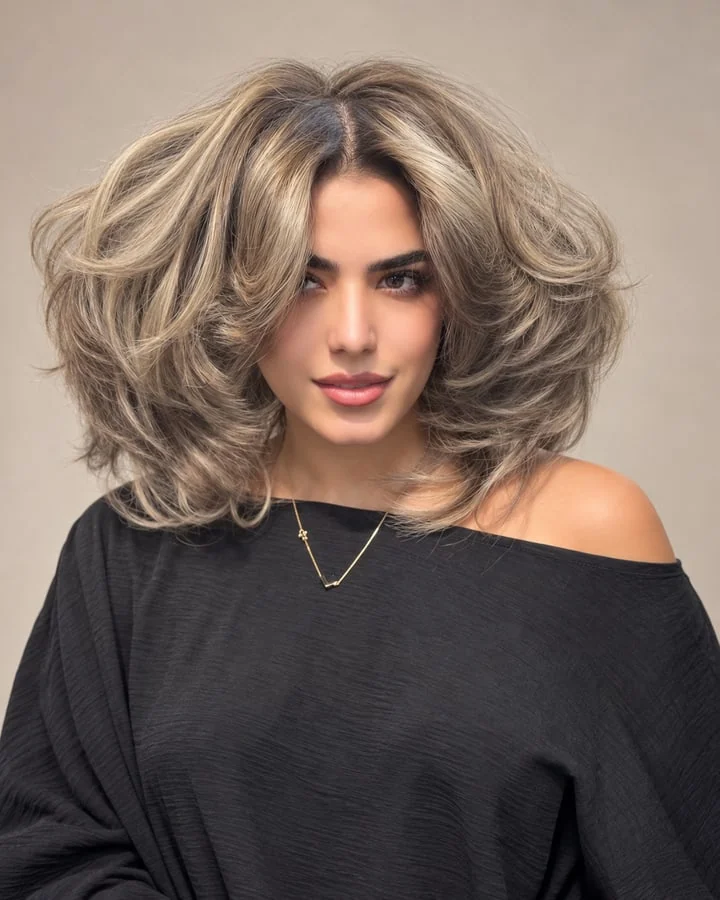 Layered hair with soft movement
